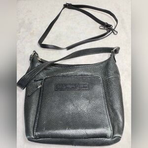 Fossil Genuine Top-Grain Leather Bag Black Purse Soft Pebbled